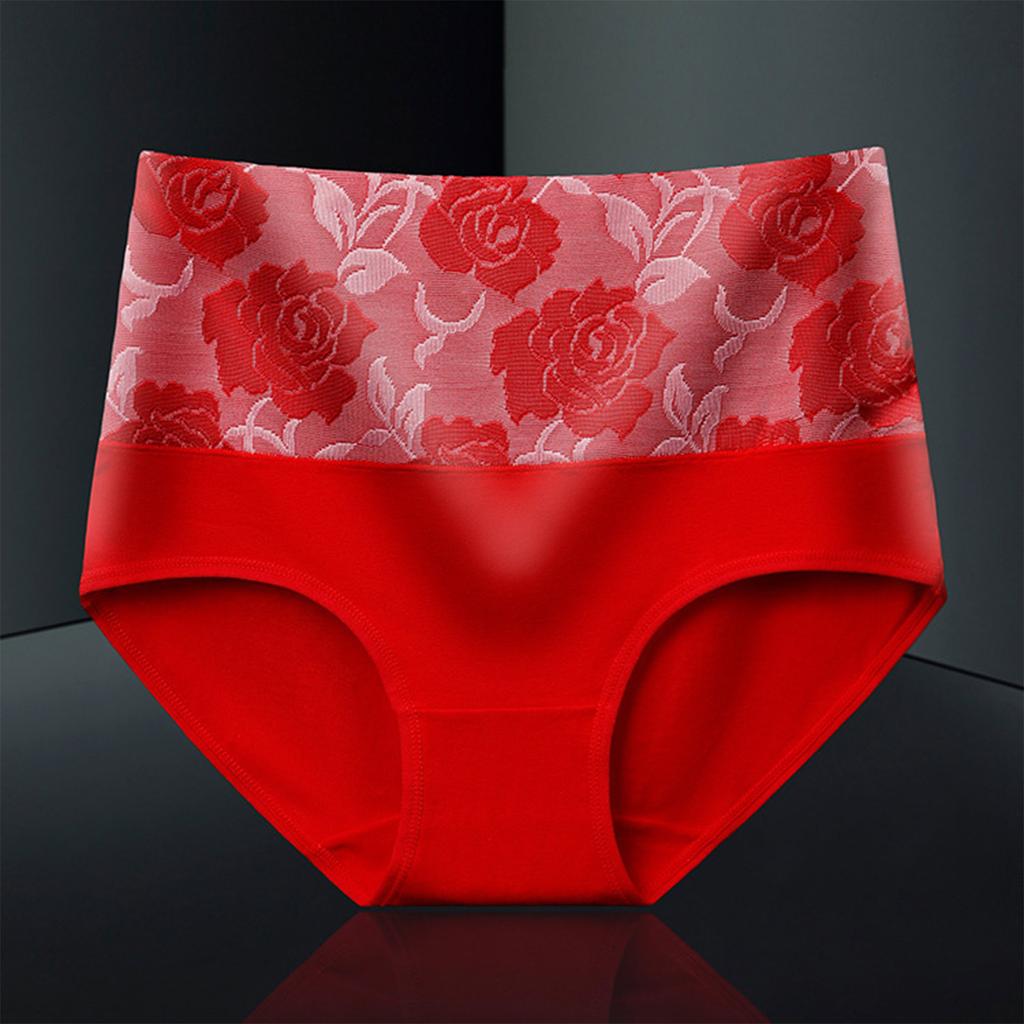 Women's High Waisted, Hip Lifting, And Abdominal Cinching Embroidered Underwear
