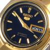 Seiko 5 Автоматические часы, Черный циферблат, Нержавеющая сталь с золотистым покрытием, Модель SYMA06K1, Женский повседневный стиль