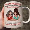 Ceramic Mug for Daughter Personalized Coffee Cup with Non-Slip Handle High-Temperature Fired Multi-Use Gift for Mother's Day Birthday