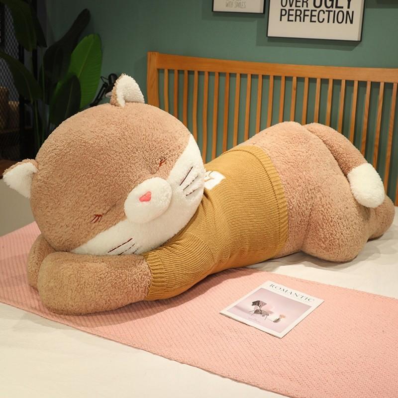 Cat Sweater Plush Toy Cushion Cartoon Stuffed Doll Room Decoration Gift Kids