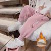 2023 Winter Kids' Fleece-Lined Cartoon Harem Sports Pants