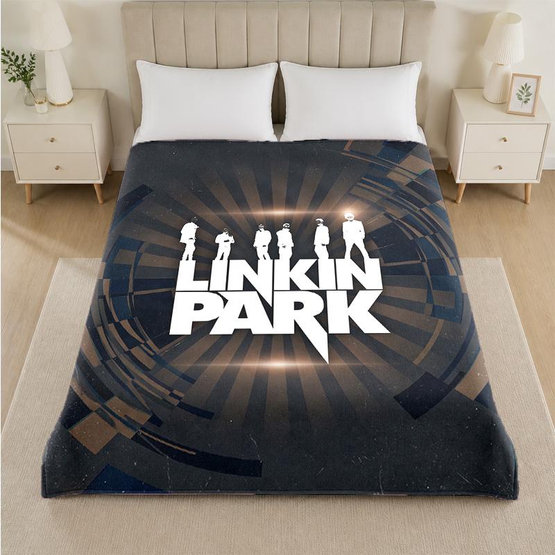 Linkin Park Print Flannel Blanket Cozy Lightweight Plush Throw Blanket For Bed Sofa Household Use