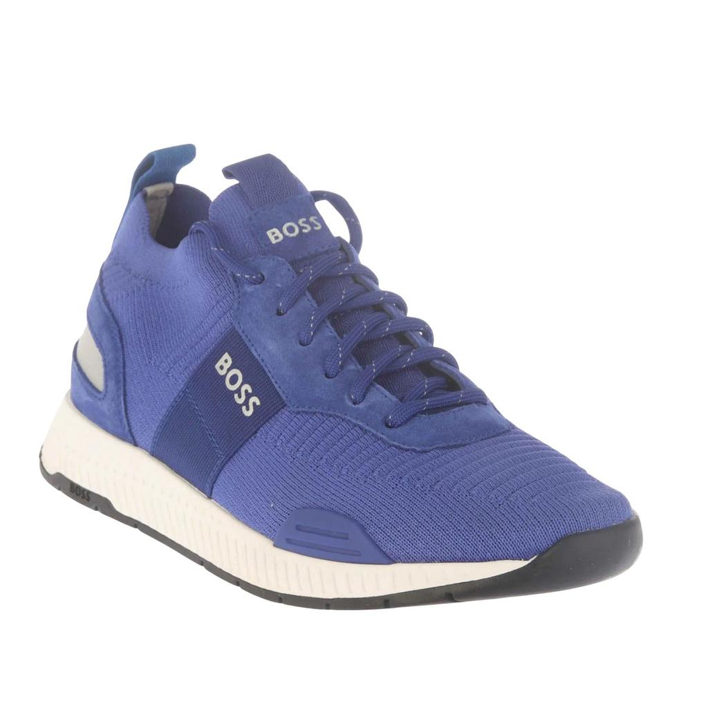 Boss Mens Titanium Suede Panel Running Trainers
