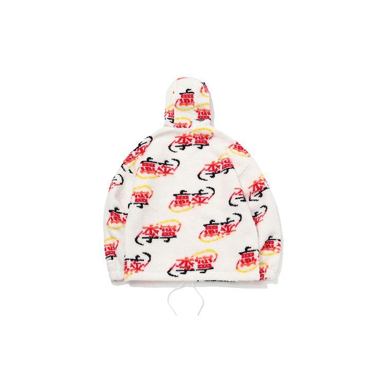 Мужская толстовка с капюшоном Li Ning Paris Fashion Week Half-Zip Casual Sports Printed Hoodie Off-White AWBQ015-3