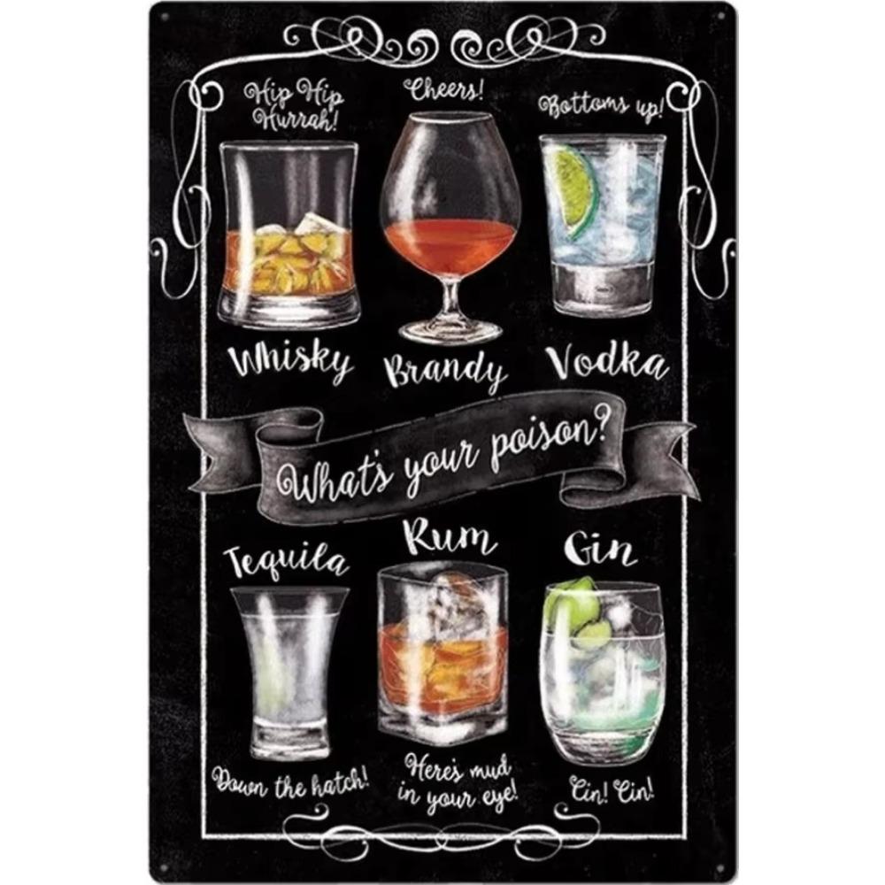 Vintage Cocktail Metal Martini Retro Signs Plaques Plate Poster Popular Bar Club Wall Decorative Room Stickers Decor