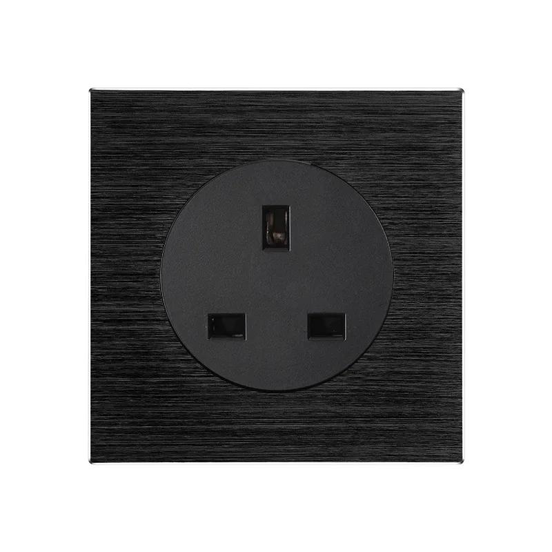 Depoguye 1 Gang 1 Way Random Click On/Off Wall Light Switch Household LED Black Point Reset Panel EU UK France Power Socket 250V