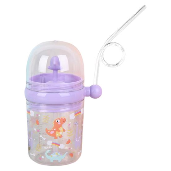 Кружка-брызгалка «Кит» с трубочкой, герметичная, многоразовая, поильник для детей, 260 мл, стакан-фонтан «Кит» для вечеринки, школы, пляжа