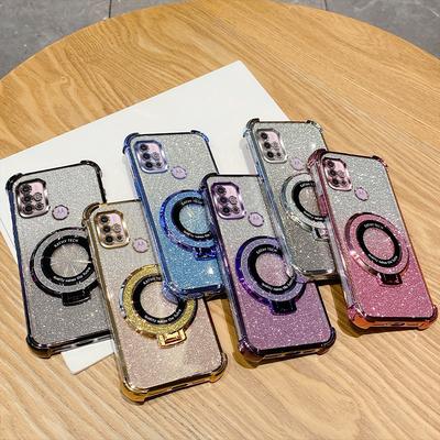 Блестящий чехол для телефона G10 G20 G30 для Motorola Moto G10 G20 G30 G84 G54 G82 5G G52 G71S Мягкий гальванизированный противоударный чехол-кольцо-держатель