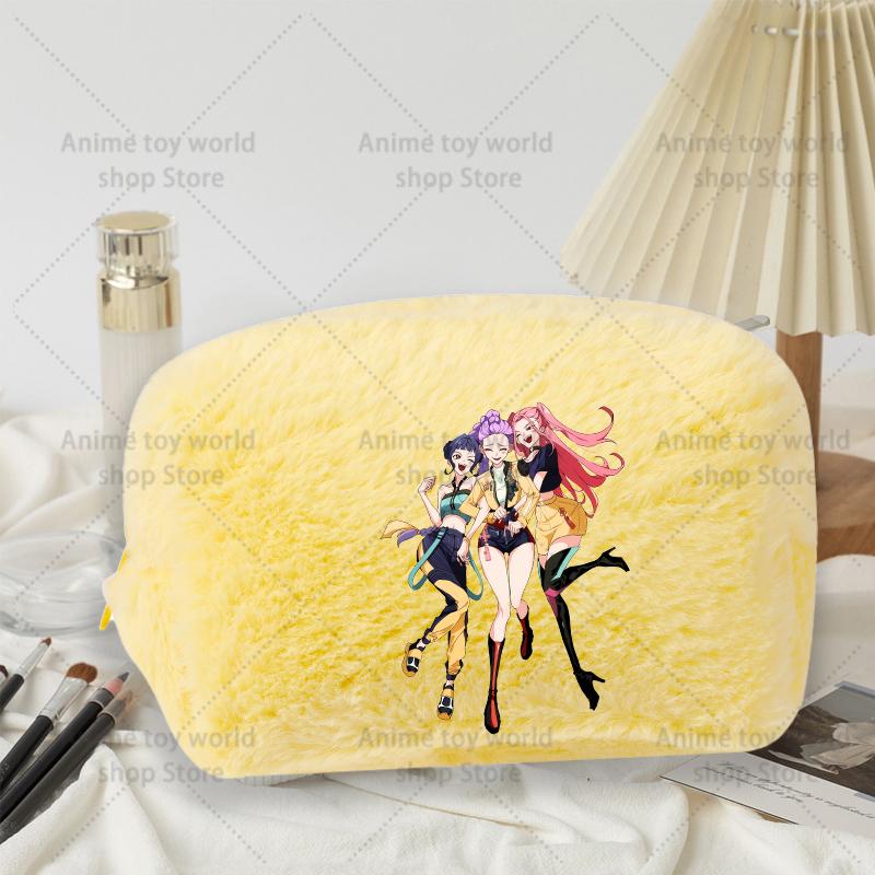 Kpop Demon Hunter Girls Women Plushes Cosmetic Bag New Makeup Bags Ladies Travel Organization Pouch Pink Pencil Case Gift