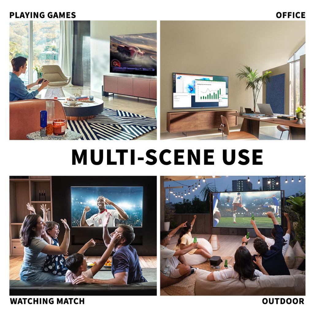 100" Wupro Cinema Gallery Grey Crystal Enhanced 3D Fixed Frame Projector Screen For Long Throw Projector