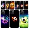 Fire Football Soccer Ball Phone Case Iphone15 14 13 12 11 Pro Max Mini X 7 8 Soft Case