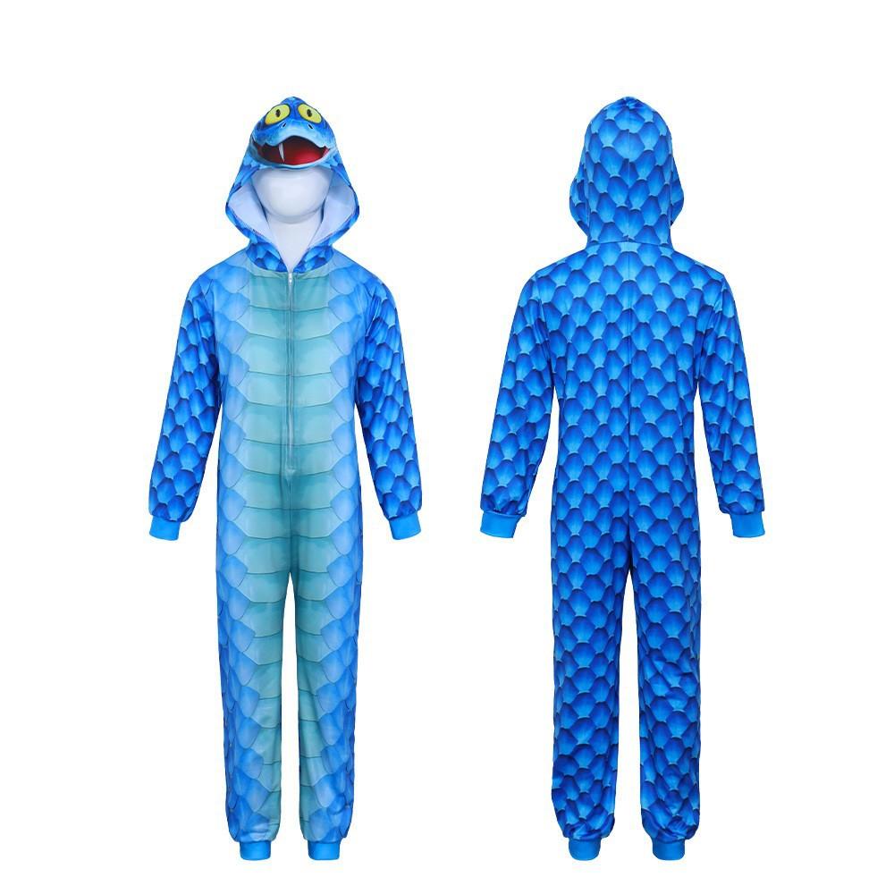 Zootopia 2 Snake Gary Cos Suit Blue Snake Onesie Children Adult Halloween Cosplay Suit