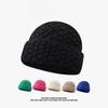 Thick Knitted Pineapple Pattern Beanie Autumn and Winter Solid Color Warm and Versatile Small Knitted Hat with Big Head Circumference and Face
