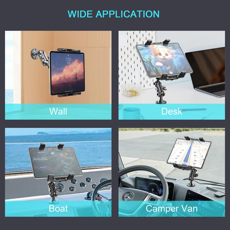 X039 Автомобильный Грузовой Лодочный Настенный Держатель для Телефона Сверхпрочная Регулируемая Подставка для Планшета с Алюминиевым Сверлильным Основанием