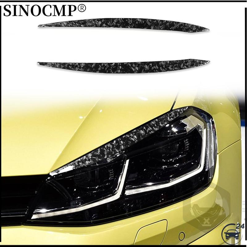 Headlight Eyebrow Eyelids Cover For VW Golf 7 GTI GTD R MK7 Golf-R E-Golf 2013-2018 Carbon Fiber Headlights Eyelid Covers