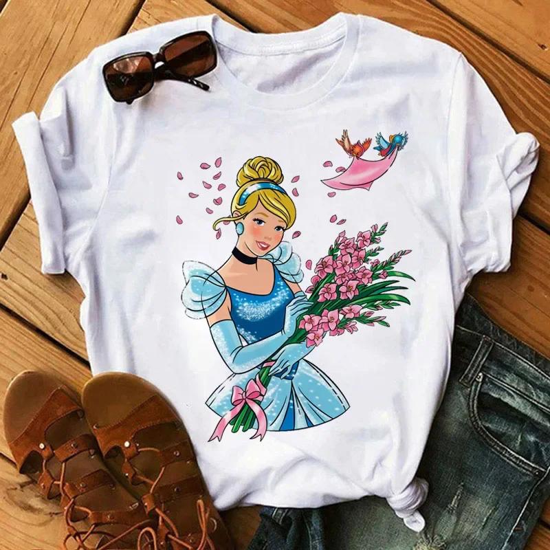 Женские футболки с графическим принтом Harajuku Streetwear Hip Hop Повседневные Свободные С круглым вырезом С коротким рукавом Y2k Топы