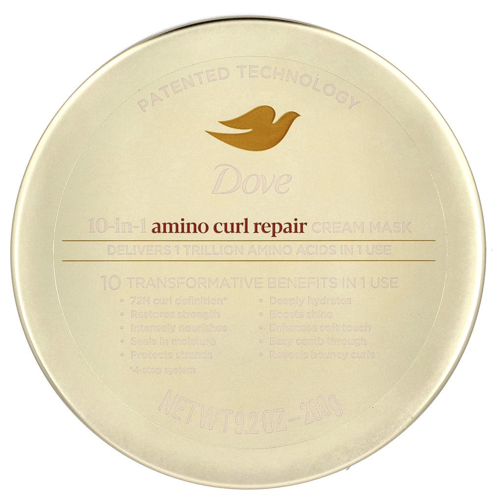 Dove, Amino Curl Repair, 10-в-1 Кремовая маска, 260 г (9,2 унции)