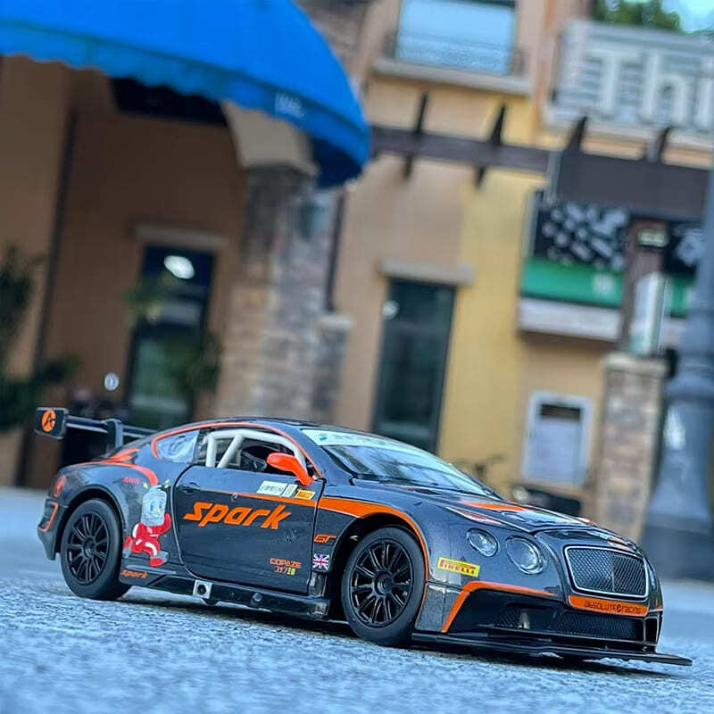 1:24 Bentley Continental GT3 литой игрушечный автомобиль из литого сплава модель автомобиля со звуком и светом и функцией инерционного движения игрушечный автомобиль для детей мальчик подарок