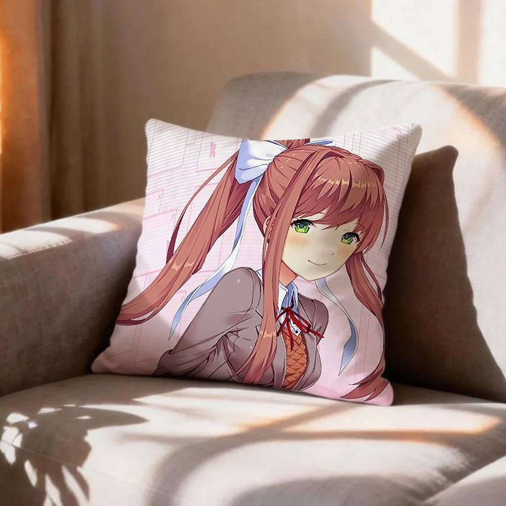 Meta Хоррор Игра DDLC MMonika Наволочка С Рисунком Напечатанная Наволочка Для Гостиной Подушка-Подушка Для Дивана