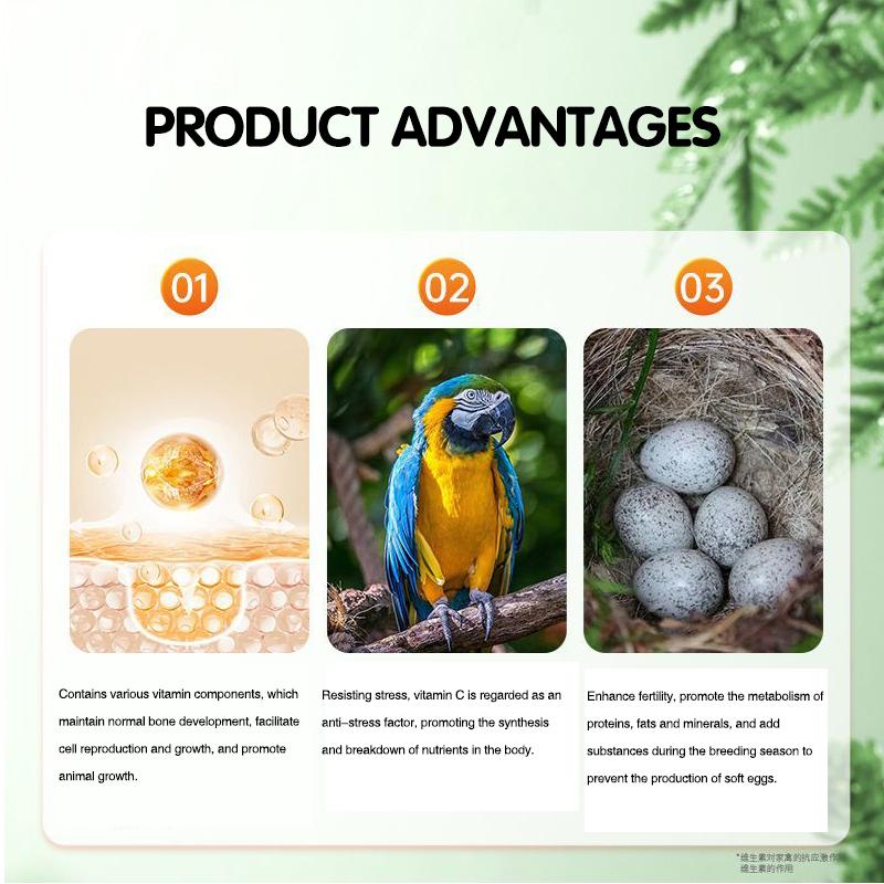 Birds use Golden Vita Multi-Vitamin to promote growth resist stress and have beautiful feathers Suitable for pigeons parrots
