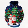 Fashionable 3D Printed Merry Christmas Hoodie With Christmas Snowflake Pattern Hooded Sweatshirt Christmas Decoration Top