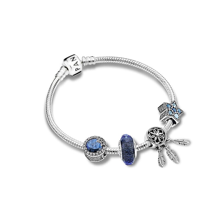 Pandora Набор серебряных браслетов 925 пробы для женщин, разноцветный B801375