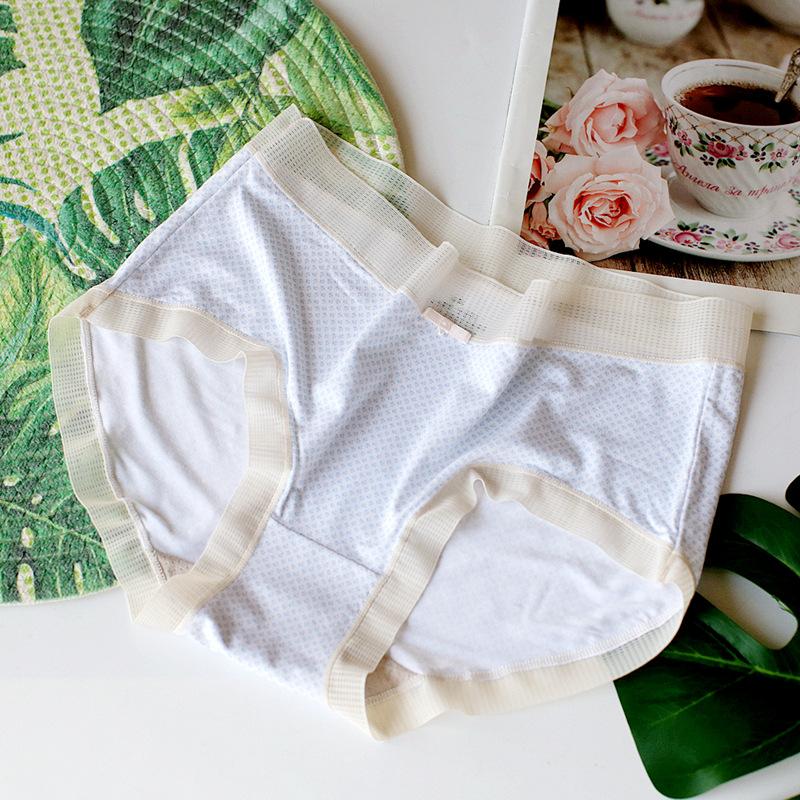 Floral Panties Breathable Underwear Mid Waist Women's Triangle Pants Comfortable Briefs Soft Lace Trim Bottoms