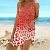 Beach Wear Mini Dress Print Premium Leopard Print Casual Modern Dress Sleeveless Loose Fit Outdoor Daily Summer