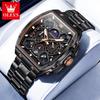 Men's Watch Tonneau Watches Quartz Watch Waterproof Luminous Watches For Men Stylish Design with Stainless Steel Strap