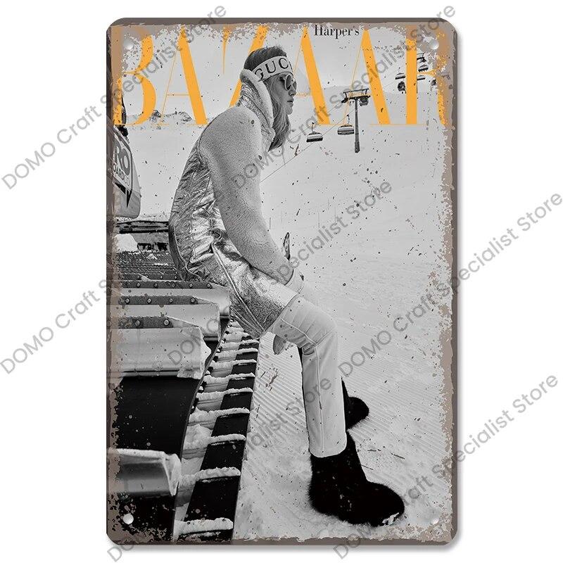 Лыжный спортивный плакат, винтажная металлическая табличка, знаки, горные лыжи, красота, металлическая жестяная пластина, ретро настенный декор для лыжного клуба, бара, паба, дома