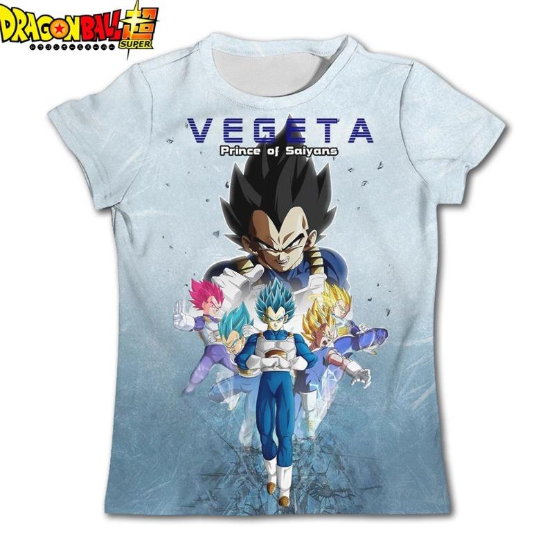 Детская футболка Dragon Ball Супер Сайян Мужская Футболка для Мальчиков Подростковая Одежда Goku Kakarot Vegeta Уличная Рубашка