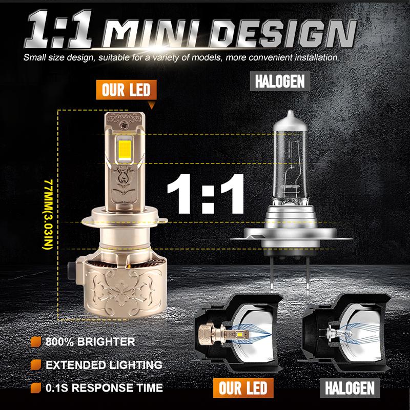 Dualvision Светодиодные лампы для фар автомобиля H7 LED Canbus 300 Вт 30000 лм H4 LED лампа H9 H11 HB3 9005 HB4 9006 H1 9012 Hir2 LED 6000K Противотуманный свет