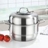 Stainless Steel Steamer Thicken Pot with Lid for Kitchen Cooking