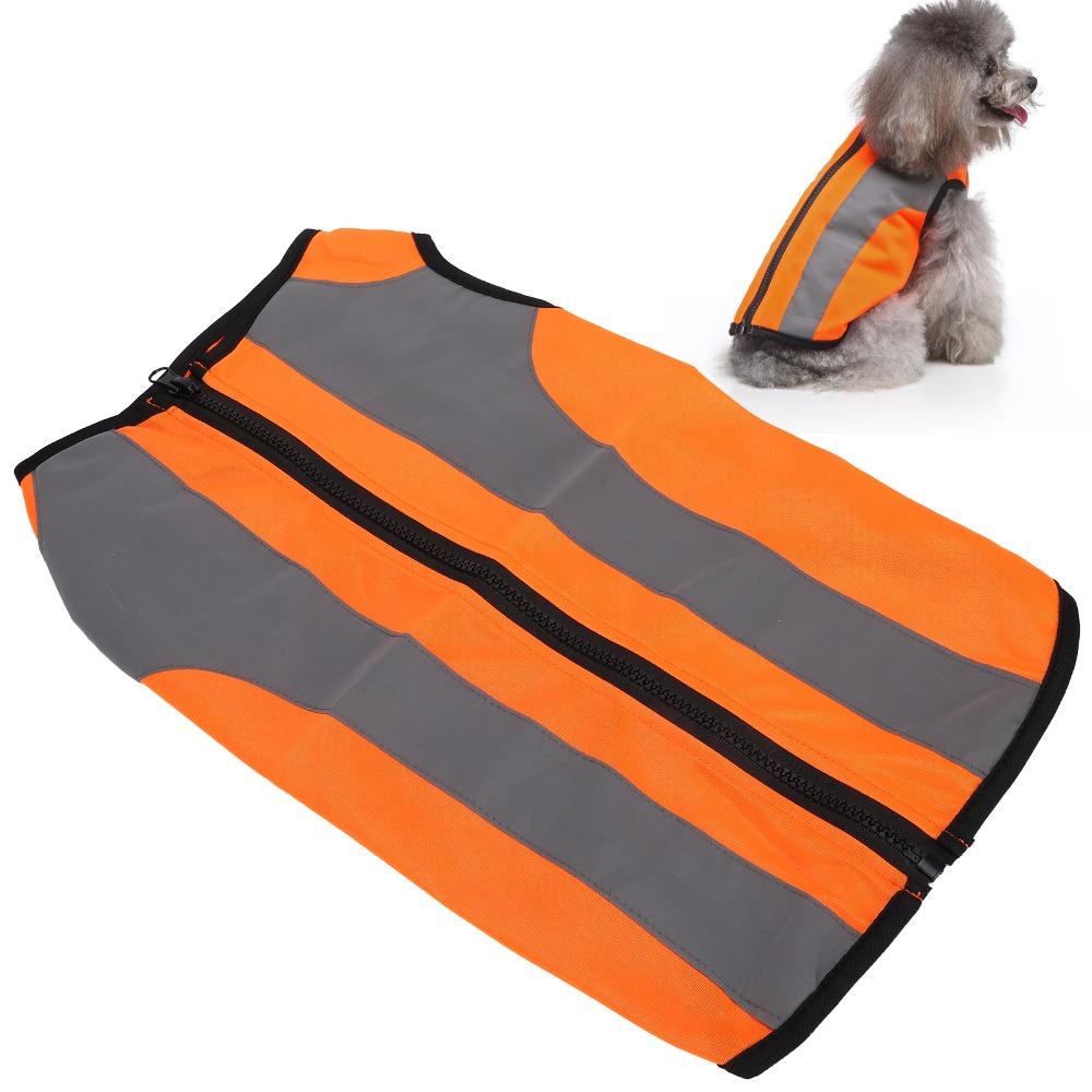 Polyester Thin Fabric Reflective Dog Vest Fluorescent Orange Dog Safety Jacket Daily Outdoor Trip