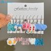 Cute Resin Drop Earring Set for Women Flower Butterfly Frog Hook Earrings Accessories Jewelry