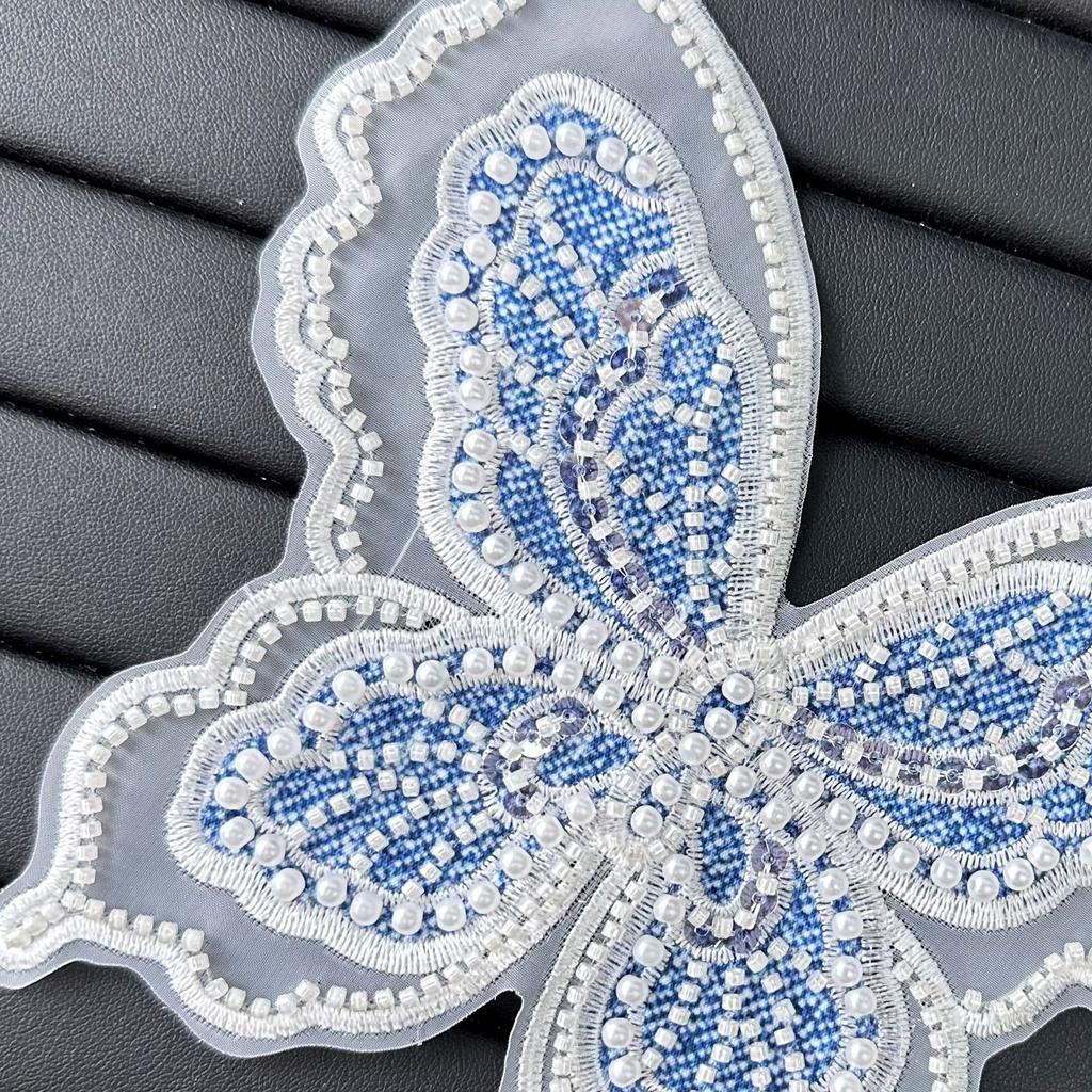 Тканевая наклейка с вышивкой бабочки, Детское платье принцессы, Кружевные аксессуары для спинки платья, Аксессуары-патчи для одежды