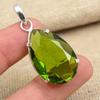 Gorgeous Faceted Peridot Gemstone 925 Sterling Silver Handmade Jewelry Women Pendant