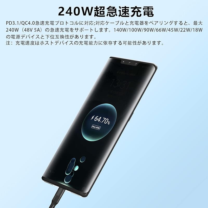 Thunderbolt 4 Cable (black, 1.5m) USB4 Compatible Popolier [ 240W Output / 40Gbps High Speed Data Transfer 8K/4K USB 3.2/3.1/3.0/2.0 ] Thunderbolt 4