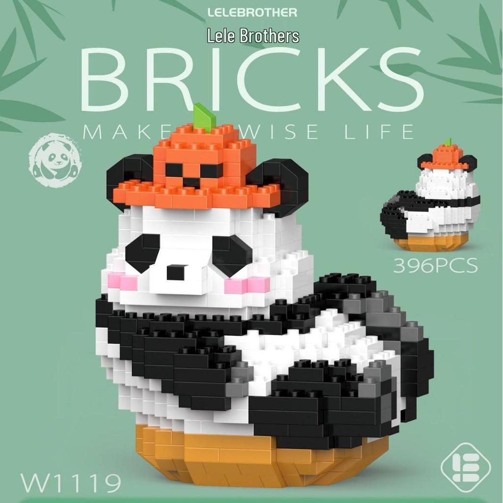 Совместимый Лего Панда Хуа Хуа Мэн Лань Фу Бао Кукла Конструктор Игрушка