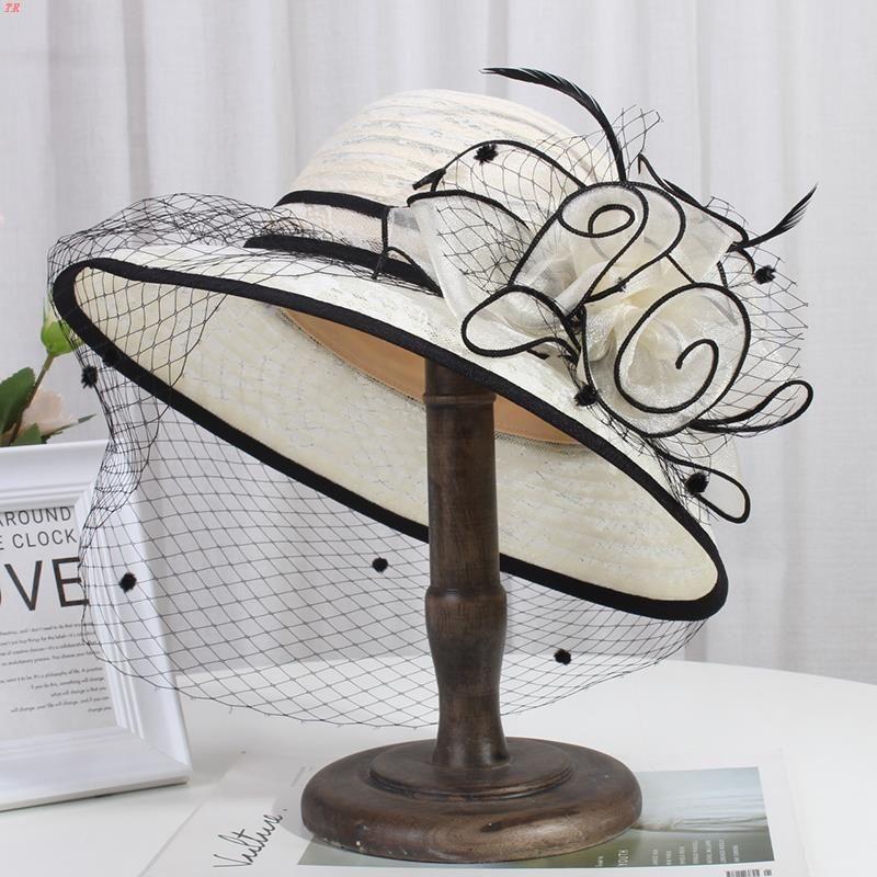 Шляпа женская летняя шляпа от солнца, ретро-шляпа с кружевом и цветочным горшком, сетчатая шляпа от солнца, шляпа рыбака