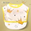 Waterproof Cotton Baby Bib: Reversible, Cartoon Design, Wash-Free Bib for Eating.