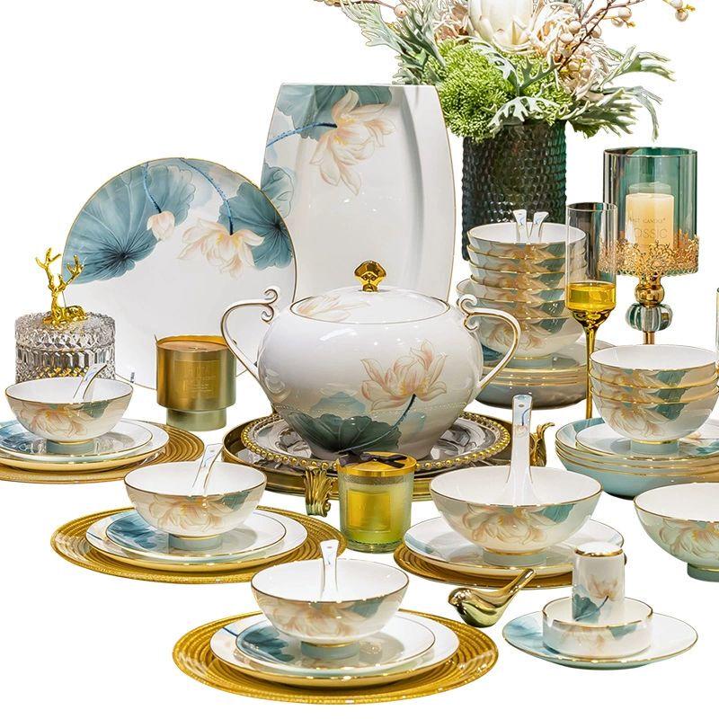 Набор столовой посуды из подглазурного фарфора Цзяканмин Цзиндэчжэнь