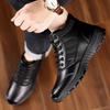 Winter Men Boots Lace Up High Top Fashion Fur Warm Leather Boots For Men High Top Snow Boots Casual Cotton Shoes Men