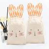 Cute Easter Bunny Ears Bags Burlap Festival Rabbit Candy Bags Carrot Gift Packaging Bags For Easter Party Decoration
