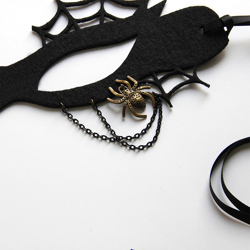Halloween Spider Eye Masks Cosplay Felt Half Face Fancy Dress Ball Party Props Supplies