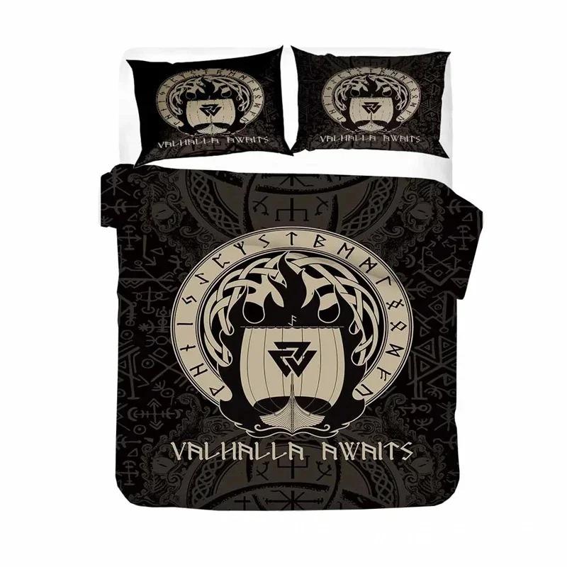 Viking Duvet Cover Collection Mjollnir Bedding Collection Scandinavian Folklore Motifs Northern Germanic Culture Comforter Cover Pillowcases