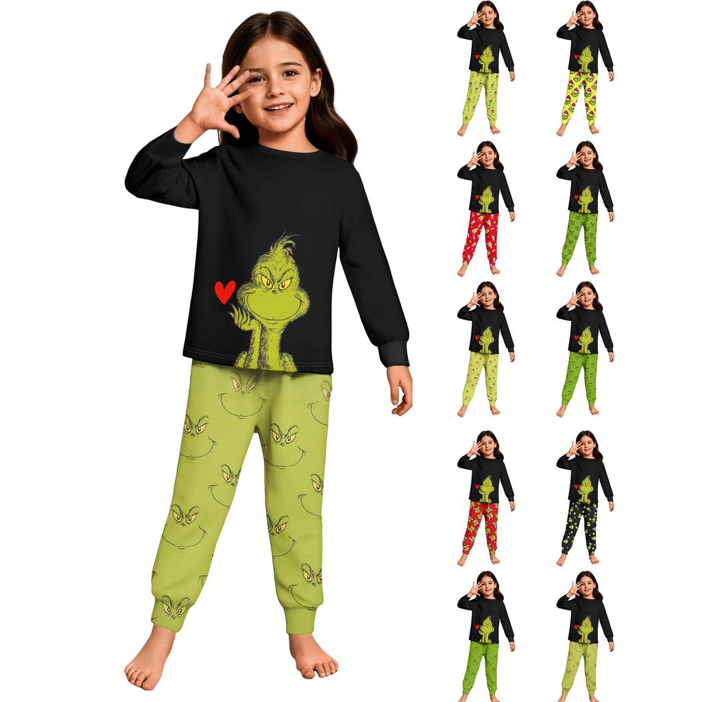 Children's  Boys And Girls Thin Two-piece  Long-sleeved Pants Two-piece