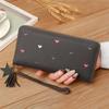 Women's Fashion Heart Long Leather Wristlet WalletLarge Capacity Multi Card Wallet Zipper Clutch Purse