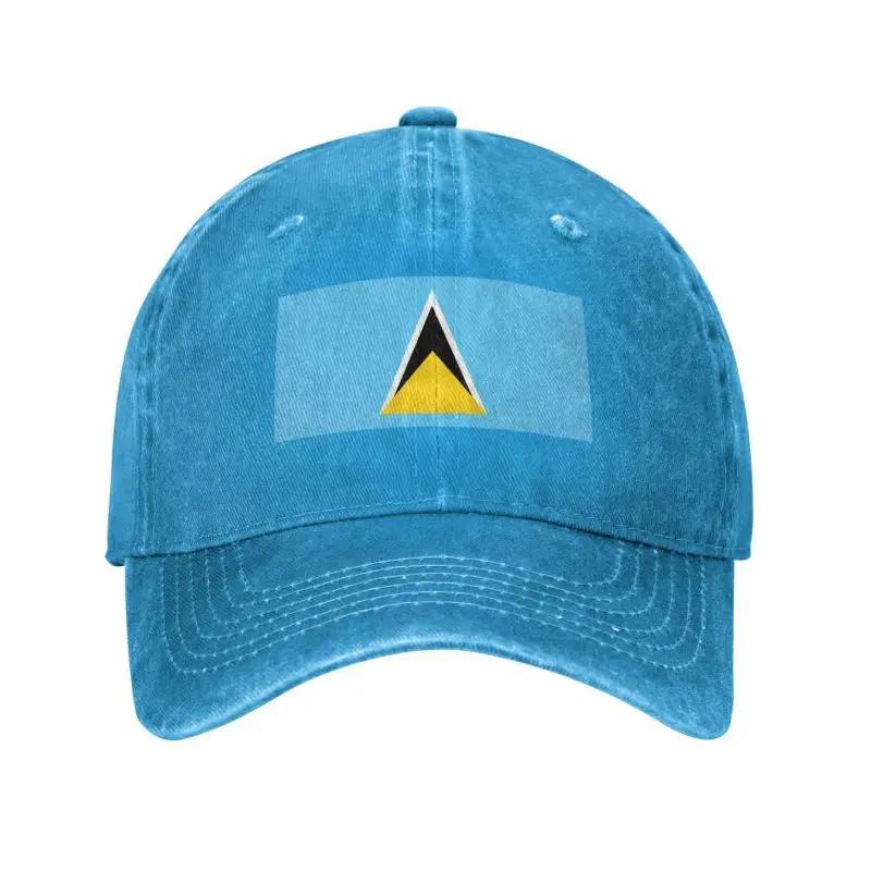 Custom Fashion Cotton Flag Of Saint Lucia Baseball Cap Unisex Women Adjustable Dad Hat Sun Protection
