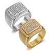 Ring New Hip-hop Fashion Personalized Ring Personalized Domineering Diamond Square Ring